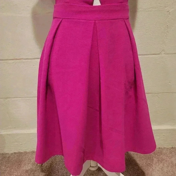 Adeyln Rae Serena Fit and Flare Scallop Dress Fuchsia Size XS EUC. - Picture 7 of 13